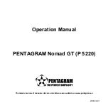 Pentagram Nomad GT Operation Manual preview