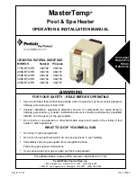 Pentair Pool Products 175K BTU Operations & Installation Manual preview