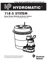 Предварительный просмотр 1 страницы Pentair Pool Products Hydromatic 118-5 Installation And Service Manual