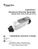 Pentair Pool Products IntelliChlor  IC60 Installation And User Manual preview