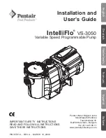 Pentair Pool Products INTELLIFLO VS-3050 Installation And User Manual предпросмотр