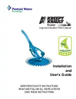 Pentair Pool Products Kreepy Krauly Kruiser Installation And User Manual preview