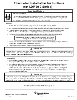 Preview for 1 page of Pentair Pool Products LDF 300 Series Installation Instructions