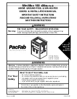 Pentair Pool Products PacFab MiniMax 100 User & Installation Manual preview