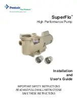 Pentair Pool Products SuperFlo Installation And User Manual preview