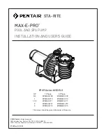 Pentair 5P6R Installation And User Manual preview