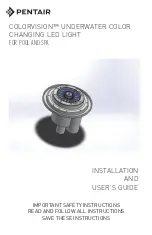 Pentair COLORVISION Installation And User Manual preview