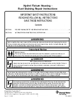 Предварительный просмотр 1 страницы Pentair Hydrel Fixture Housing Repair Instructions