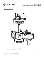 Preview for 1 page of Pentair Hydromatic SP50 Owner'S Manual