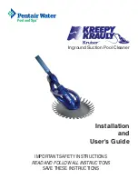 Pentair Inground Suction Pool Cleaner Installation And User Manual preview