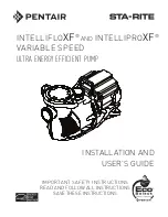 Pentair IntelliFloXF Installation And User Manual preview