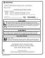 Pentair JB 750 Operating Instructions Manual preview