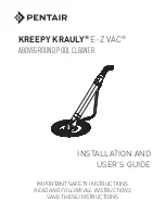 Preview for 1 page of Pentair KREEPY KRAULY E-Z VAC Installation And User Manual