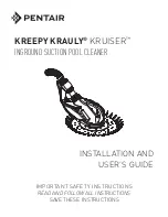 Preview for 1 page of Pentair kreepy krauly kruiser Installation And User Manual