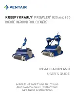 Pentair KREEPY KRAULY PROWLER 820 Installation And User Manual preview