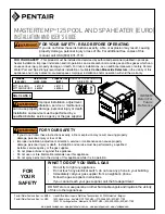 Pentair MASTERTEMP 125 Installation And User Manual предпросмотр