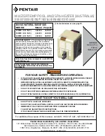 Pentair MasterTemp 200 Installation And User Manual preview