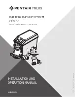 Предварительный просмотр 1 страницы Pentair MBSP-3 Installation And Operation Manual