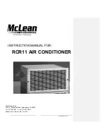 Pentair McLean THERMAL RCR11 Series Instruction Manual preview