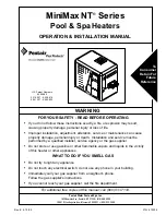 Preview for 1 page of Pentair MiniMax NT 200 Operation & Installation Manual