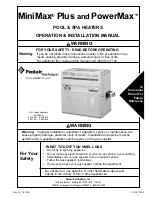 Pentair MiniMax Plus, PowerMax MiniMax Operation And Installation Manual preview