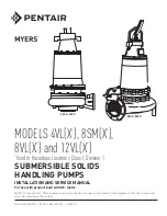 Pentair Myers 12VL Installation And Service Manual preview