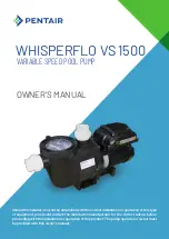 Pentair WHISPERFLO VS 1500 Owner'S Manual preview