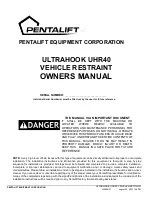 Pentalift ULTRAHOOK UHR40 Owner'S Manual preview