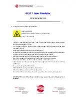 Предварительный просмотр 1 страницы Pentashot GLS 17 Operating Instructions Manual