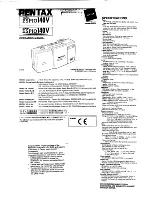 Preview for 1 page of Pentax 140V - Espio 35mm Date Camera Operating Manual