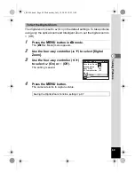 Предварительный просмотр 71 страницы Pentax 16186 - Optio E80 Digital Camera Operating Manual