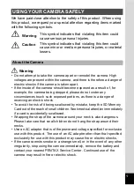 Preview for 3 page of Pentax 17116 - Optio M50 8MP Digital Camera Operating Manual