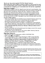 Preview for 2 page of Pentax 17191 - Optio V20 Digital Camera Operating Manual