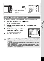 Preview for 107 page of Pentax 17191 - Optio V20 Digital Camera Operating Manual