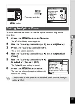 Preview for 143 page of Pentax 17231 - Optio W60 - Digital Camera Operating Manual