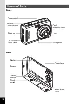 Preview for 14 page of Pentax 17296 - Optio E60 Digital Camera Operating Manual