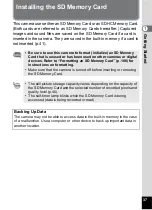 Preview for 39 page of Pentax 17851 - Optio P80 Digital Camera Operating Manual