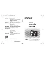 Pentax 18493 - Optio S6 Digital Camera Operating Manual preview