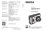 Pentax 18606 - Optio M10 6MP Digital Camera Operating Manual preview