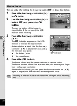 Preview for 74 page of Pentax 18606 - Optio M10 6MP Digital Camera Operating Manual