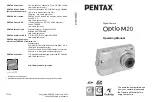 Preview for 192 page of Pentax 18626 - Optio M20 Digital Camera Operating Manual