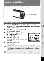 Preview for 107 page of Pentax 18903 - Optio A10 8MP Digital Camera Operating Manual