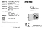 Pentax 19251 - Optio M30 7.1MP Digital Camera Operating Manual preview