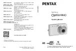 Pentax 19301 - Optio M40 Digital Camera Operating Manual preview