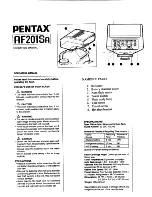 Pentax 201SA - AF - Hot-shoe clip-on Flash Operating Manual preview