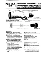 Pentax 67 Rear Converter T5-1.4X Operating Manual preview