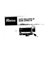 Pentax Auto Bellows -M User Manual preview