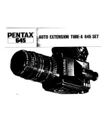 Предварительный просмотр 1 страницы Pentax Auto Extension Tube-A 645 Operating Manual