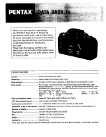 Предварительный просмотр 1 страницы Pentax Data Back FB Operating Manual