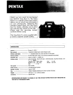 Pentax Data Back FD Operating Manual preview